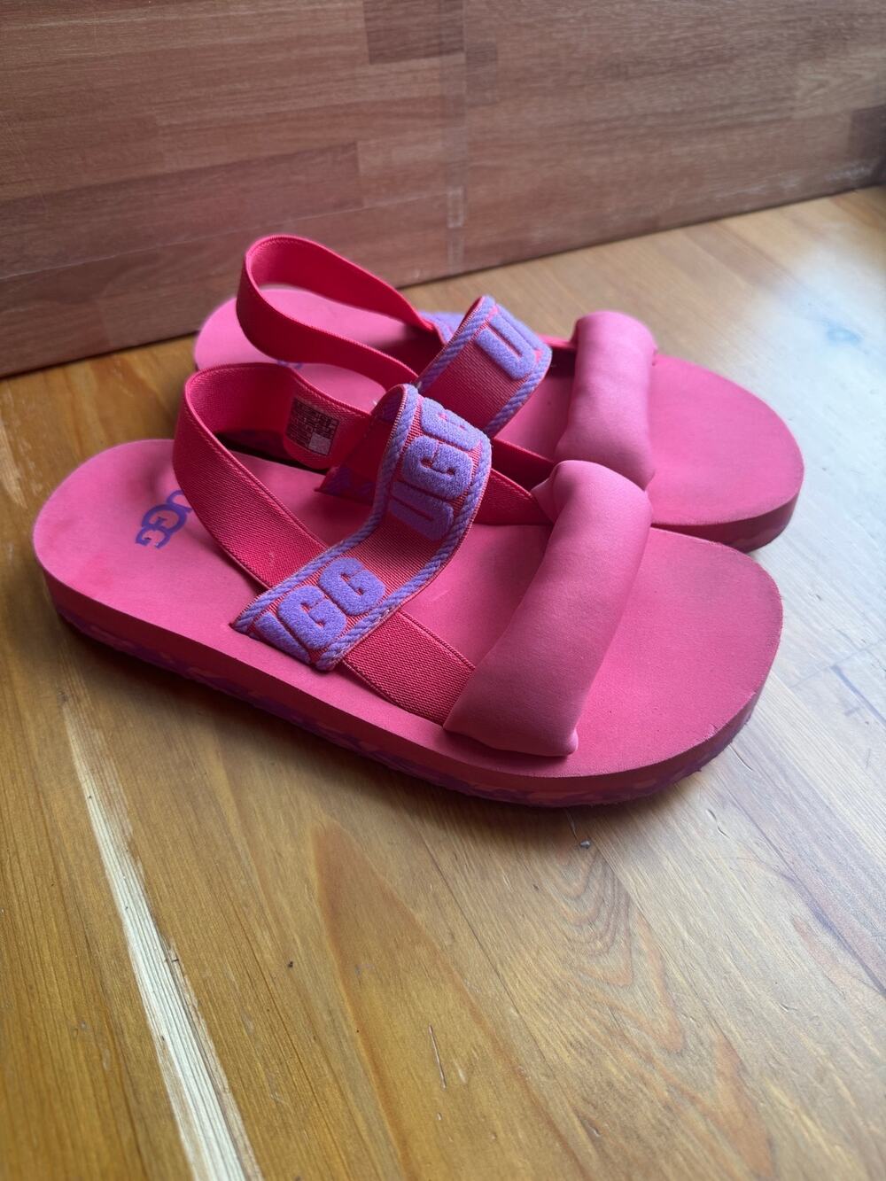 UGG Zuma Sling Puffy Platform Slide Sandals Pink Purple Size1